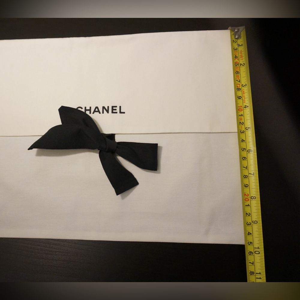 Authentic CHANEL Small Dust Bag with Black Bow - Picture 3 of 3